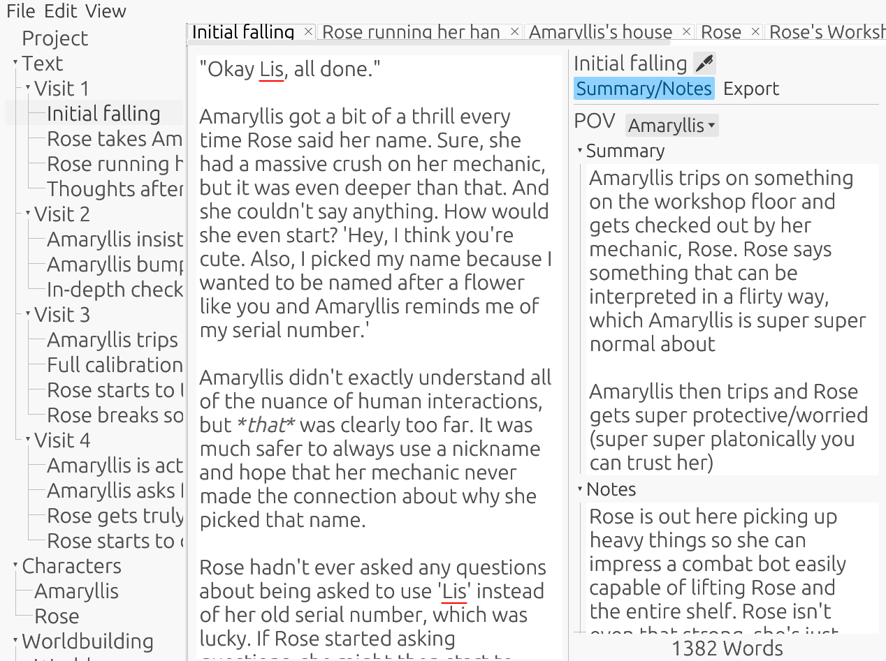 Screenshot of the Cheese Paper editor open, now with a light theme